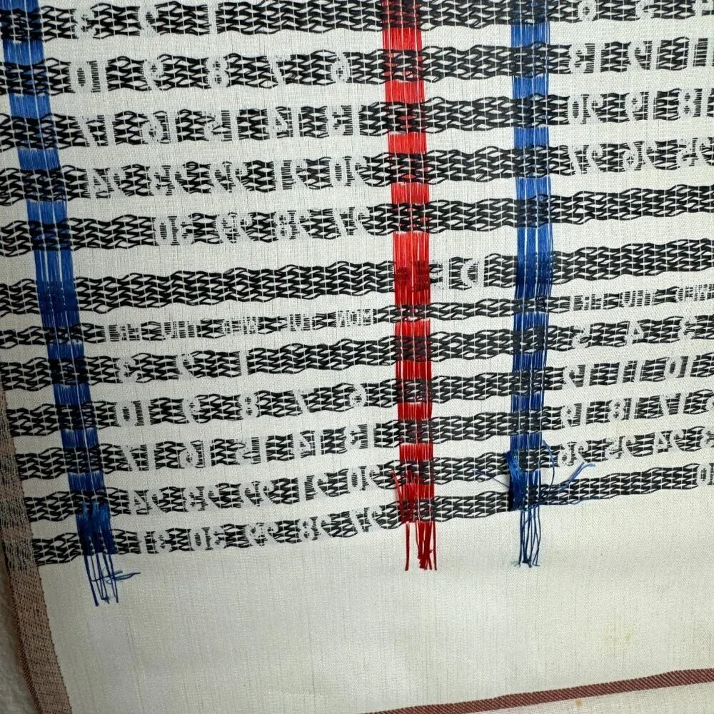 1965 Japanese Calendar Woven Art Silk Embroidered Geisha